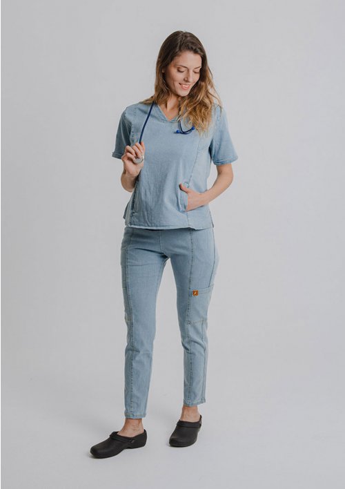 Ambo denim femenino