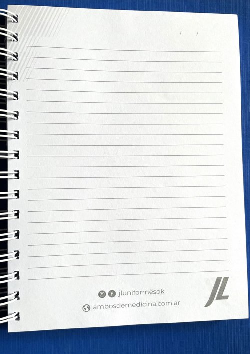 Cuaderno hojas rayadas A5 con dibujo sanidad