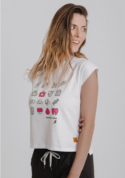 Remera mujer estampada gráficas medicina